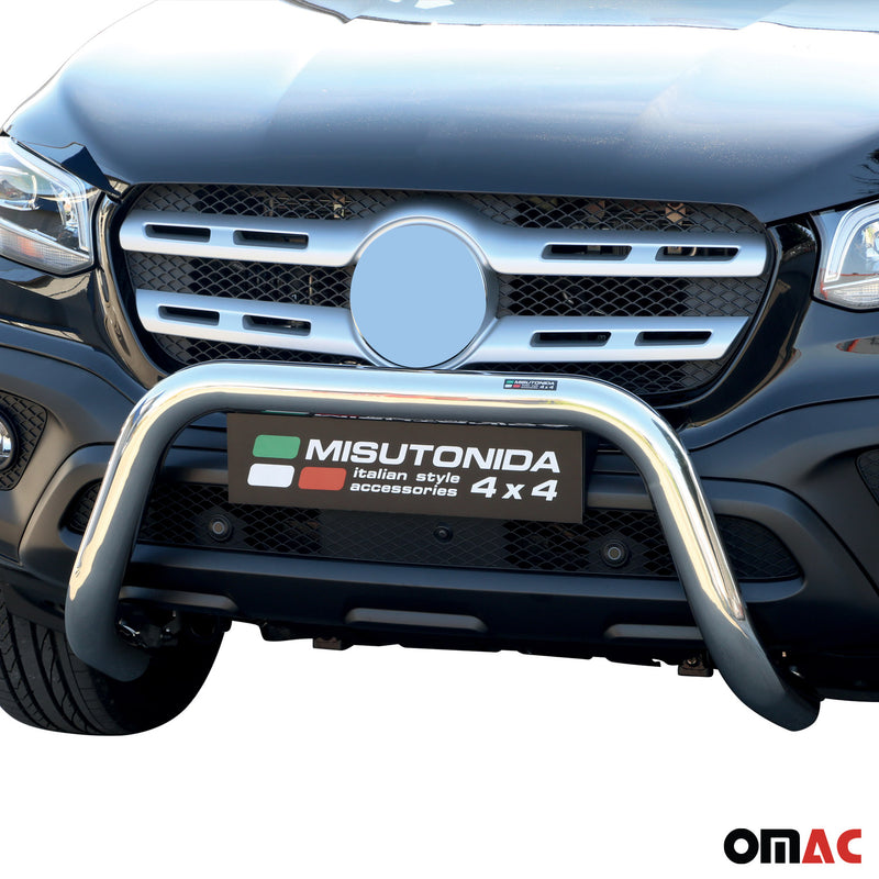 Pare-buffle Avant pour Mercedes Classe X 2017-2020 76 mm en Acier Gris