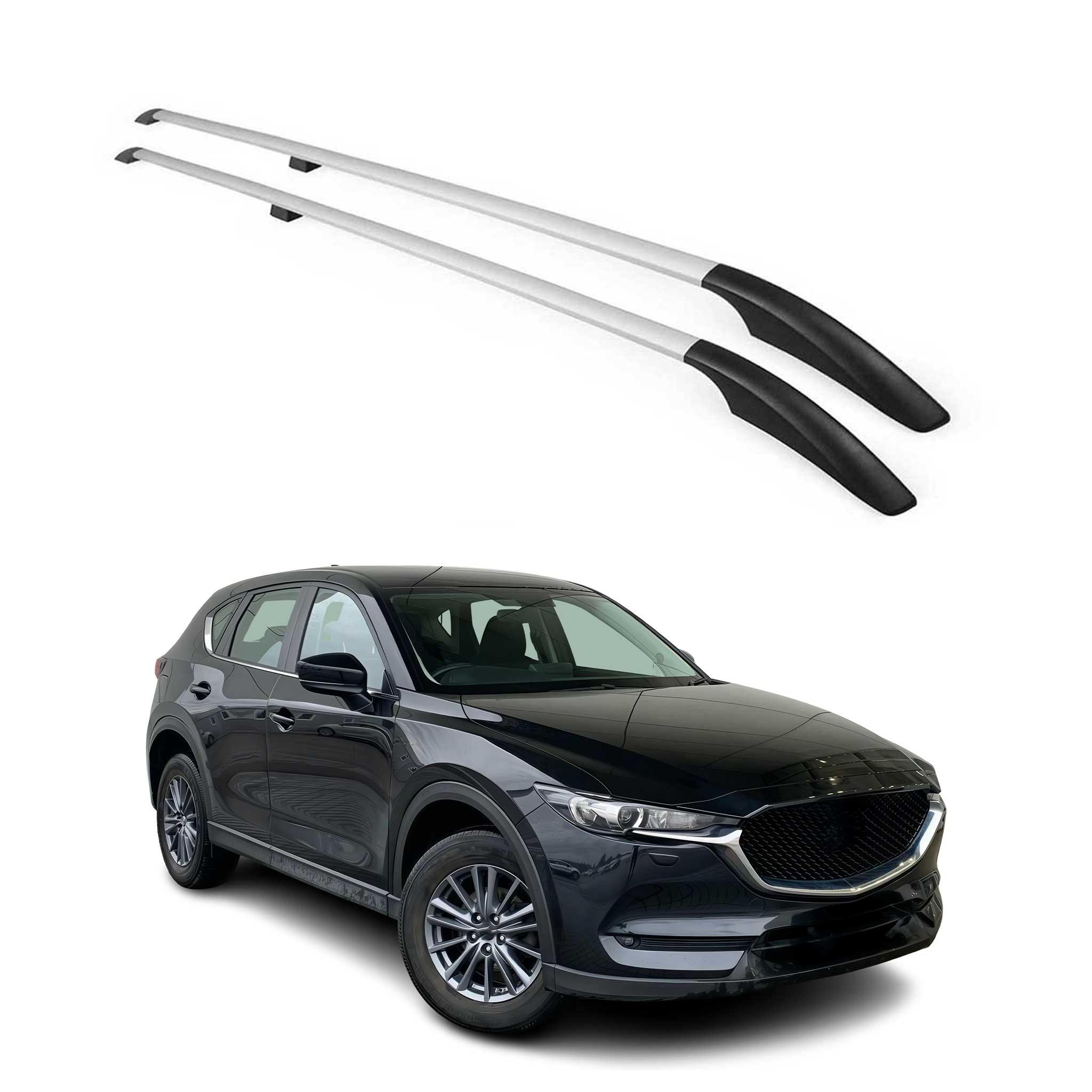 Barres de toit longitudinales pour Mazda CX-5 2017-2021 Aluminium Gris