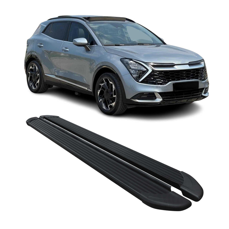 Marchepieds Latéraux pour Kia Sportage V 2021-2025 Aluminium Noir 2 Pcs
