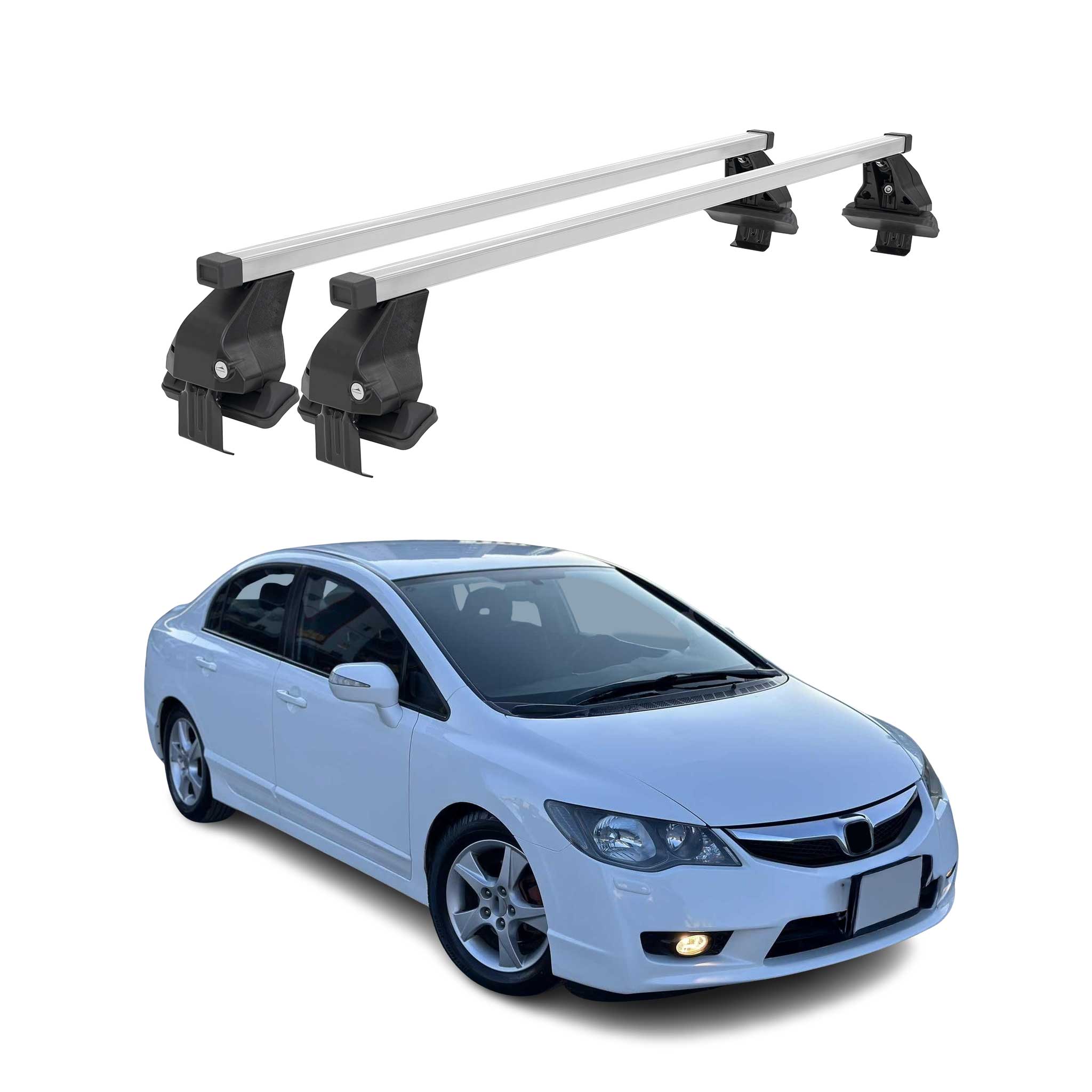 Barres de toit transversales pour Honda Civic VIII 2006-2011 Acier Gris