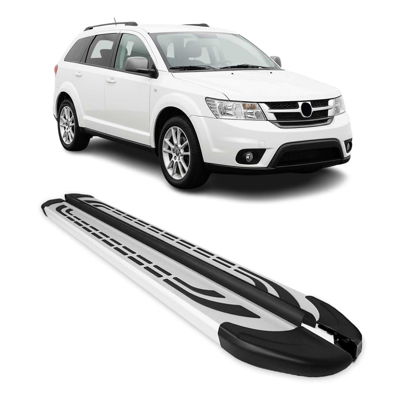 Marchepieds Latéraux pédale pour Fiat Freemont 2011-2016 Aluminium Gris 2Pcs