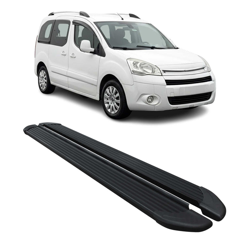 Marchepieds Latéraux pour Citroen Berlingo 2008-2018 L1 Aluminium Noir 2Pcs