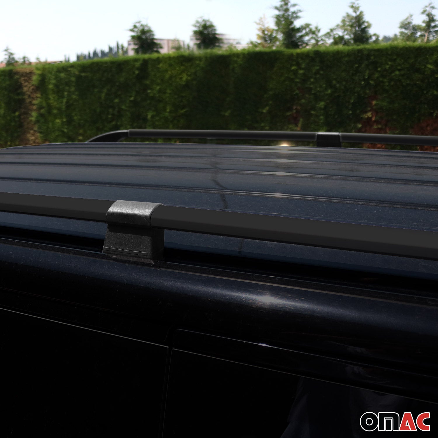 Barres de toit longitudinales pour VW T5 T6 2003-2025 L1 Aluminium Noir 2x