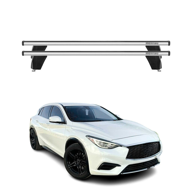 Menabo Barres de toit Transversales pour Infiniti QX30 2016-2019 Gris ABE 2x
