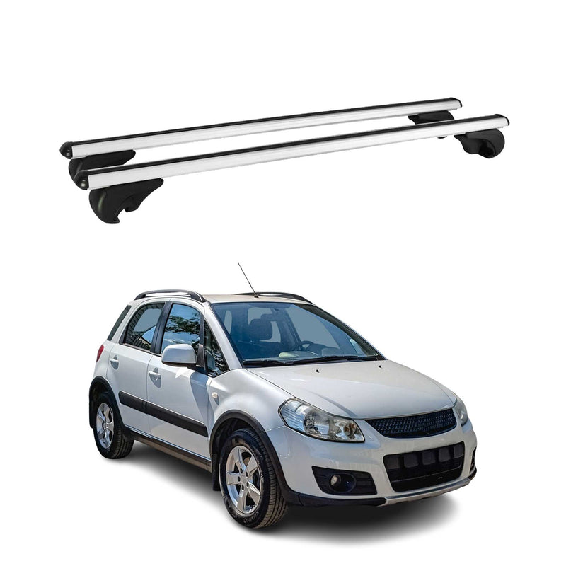 Barres de toit Transversales pour Suzuki SX4 2006-2013 Aluminium Argent