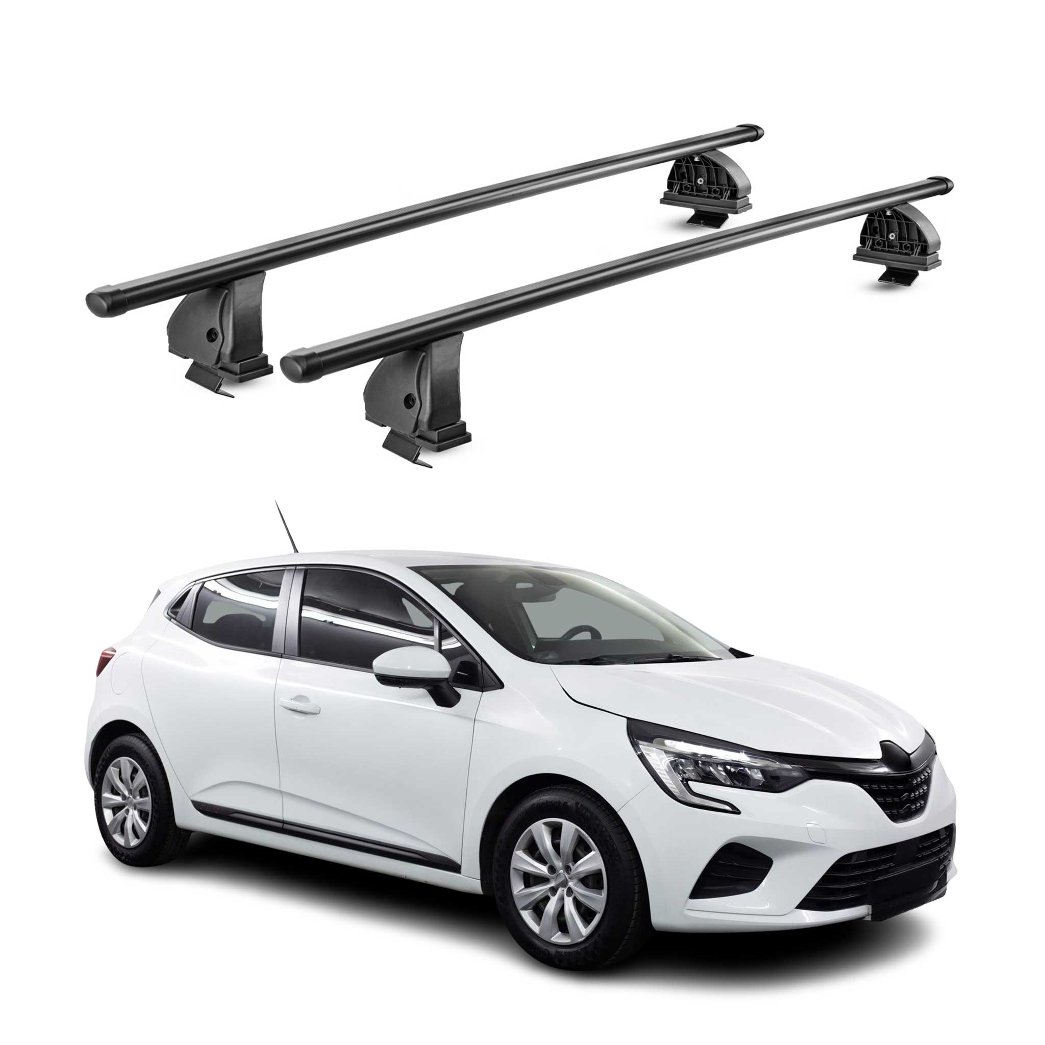 Barres de toit transversales acier pour Renault Clio V 2019-2026 TÜV Noir 2Pcs