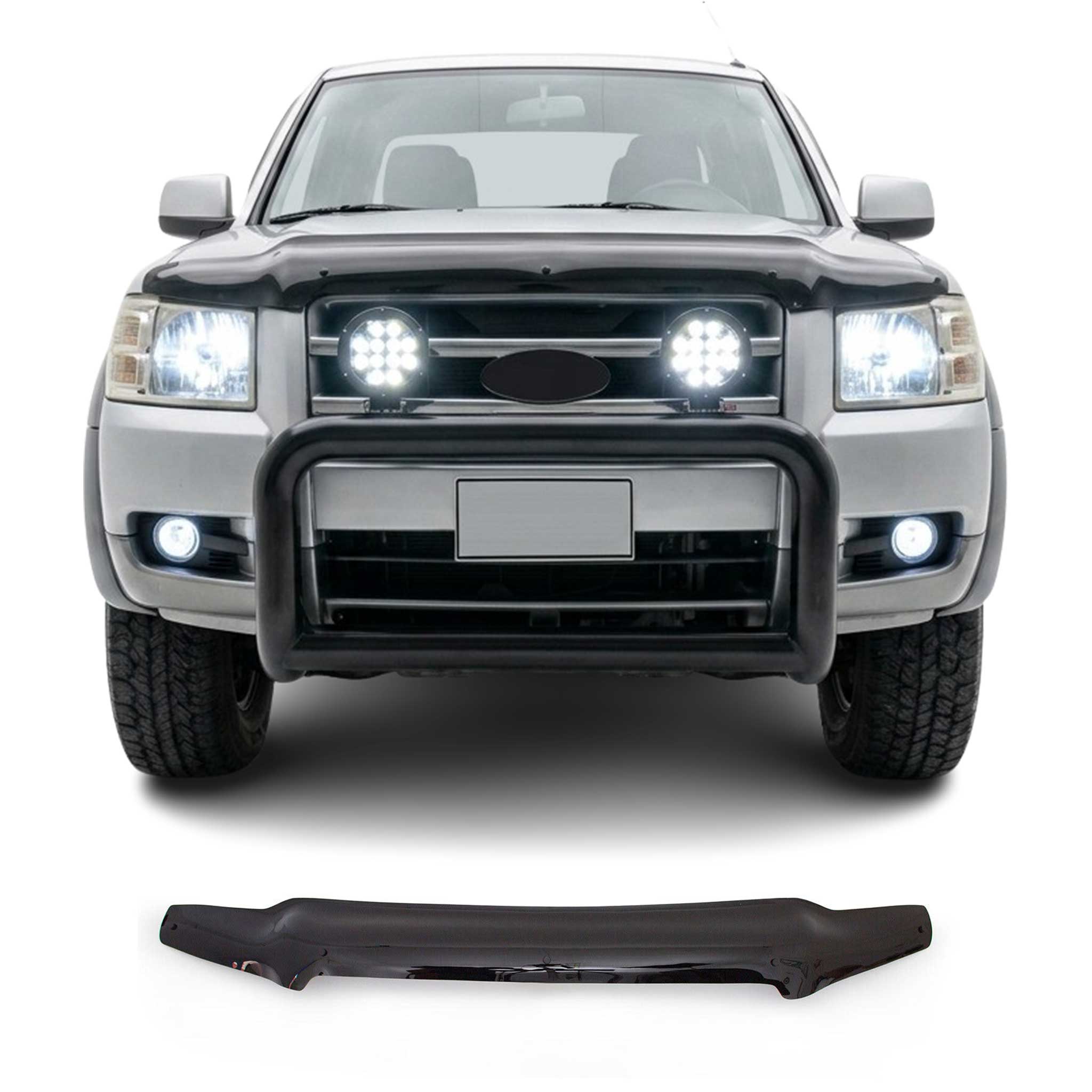 Deflecteurs d'air capot de voiture pour Ford Ranger 2007-2009 Acrylique Noir