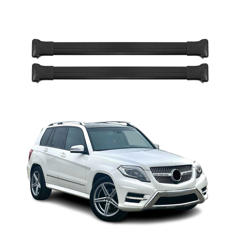 Barres de Toit transversales pour Mercedes GLK X204 2008-2015 Aluminium Noir 2x