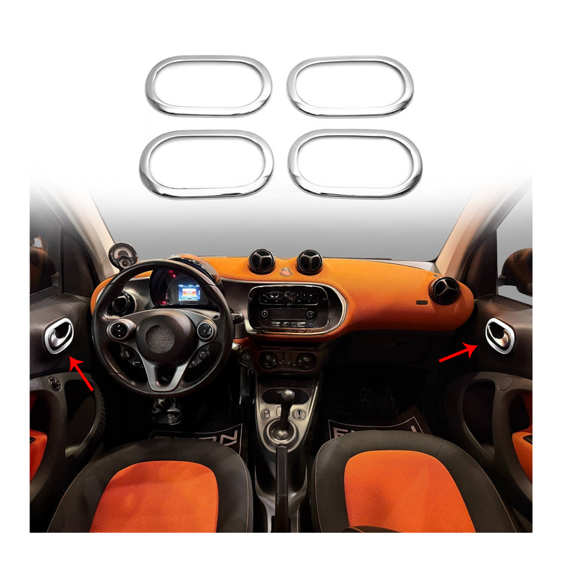 Cadres de poignées de porte intérieures pour Smart ForTwo W453 2014-2021 4Pcs