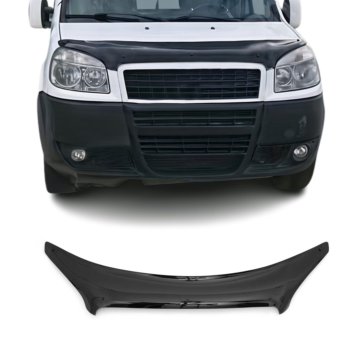 Deflecteurs d'air capot de voiture pour Fiat Doblo 2006-2010 Acrylique Noir