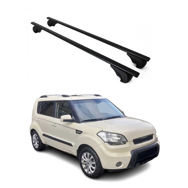 Barres de toit Transversales pour Kia Soul 2009-2013 Fer Noir