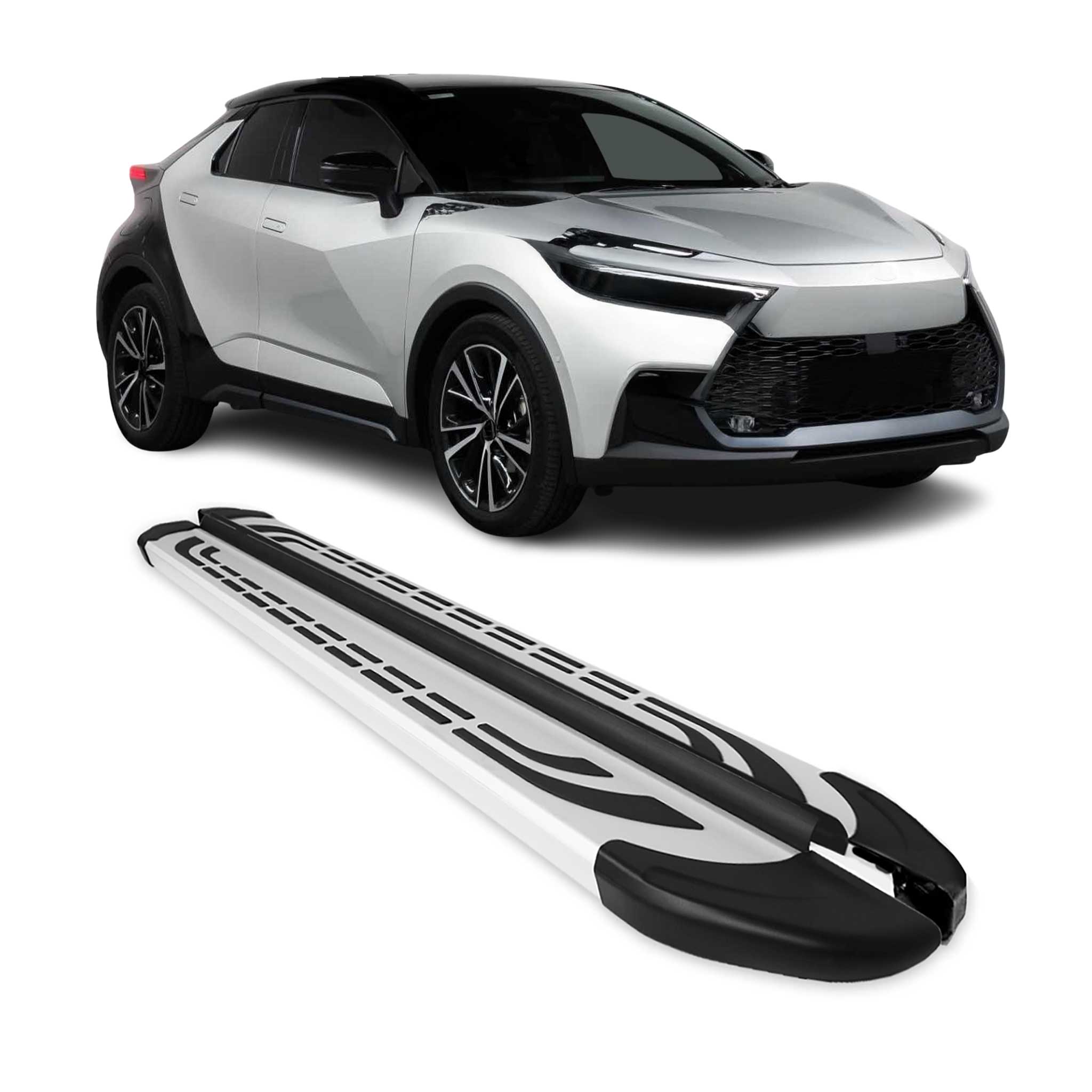 Marchepieds Latéraux pédale pour Toyota C-HR AX20 2023-2026 Aluminium Gris 2Pcs