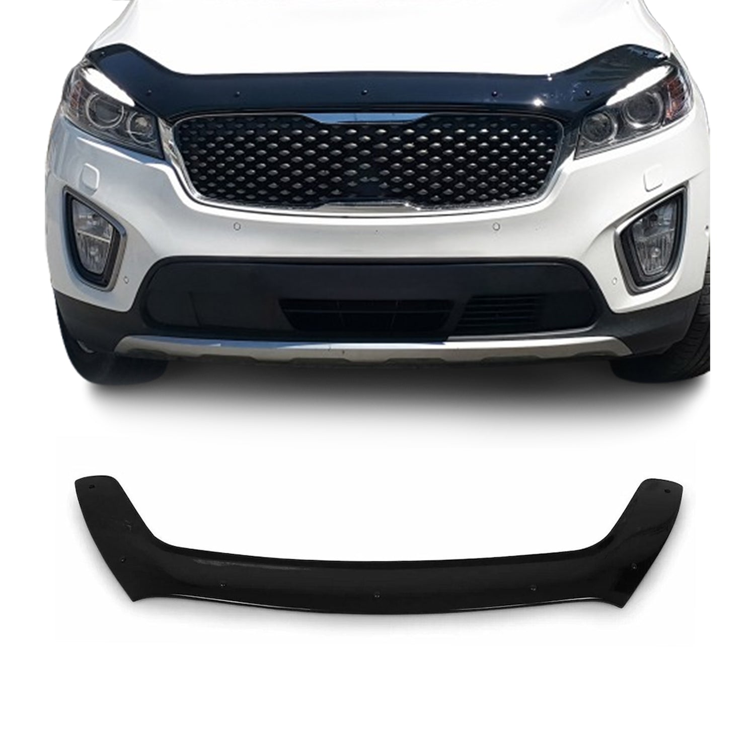 Deflecteurs d'air capot de voiture pour Kia Sorento 2016-2020 Acrylique Noir