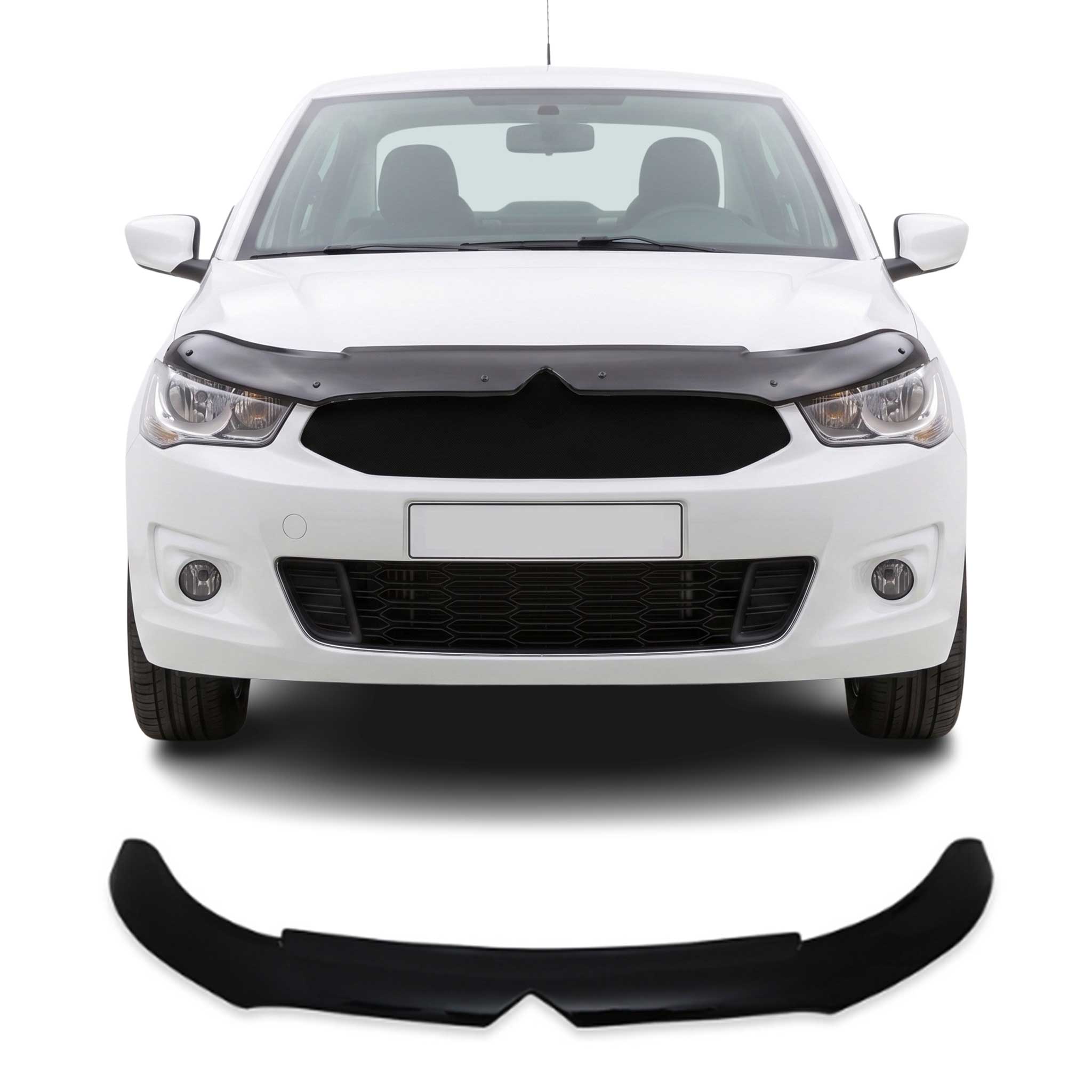 Deflecteurs d'air capot de voiture pour Citroen C-Elysee 2012-2024 Berline Noir