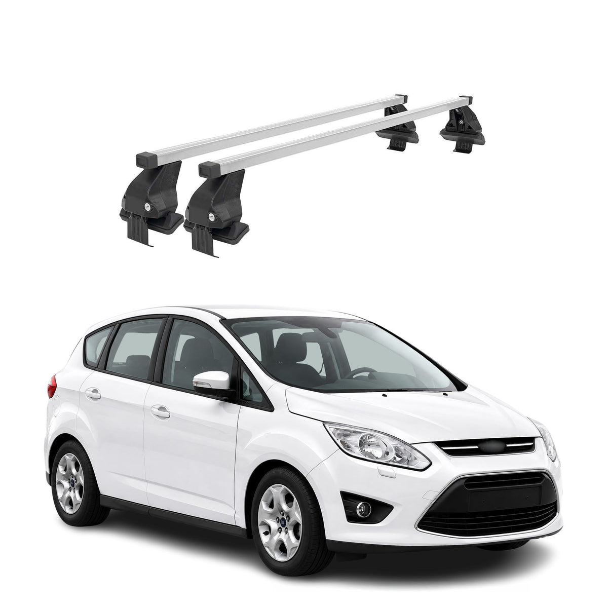 Barres de toit transversales pour Ford C-Max II 2010-2019 Gris