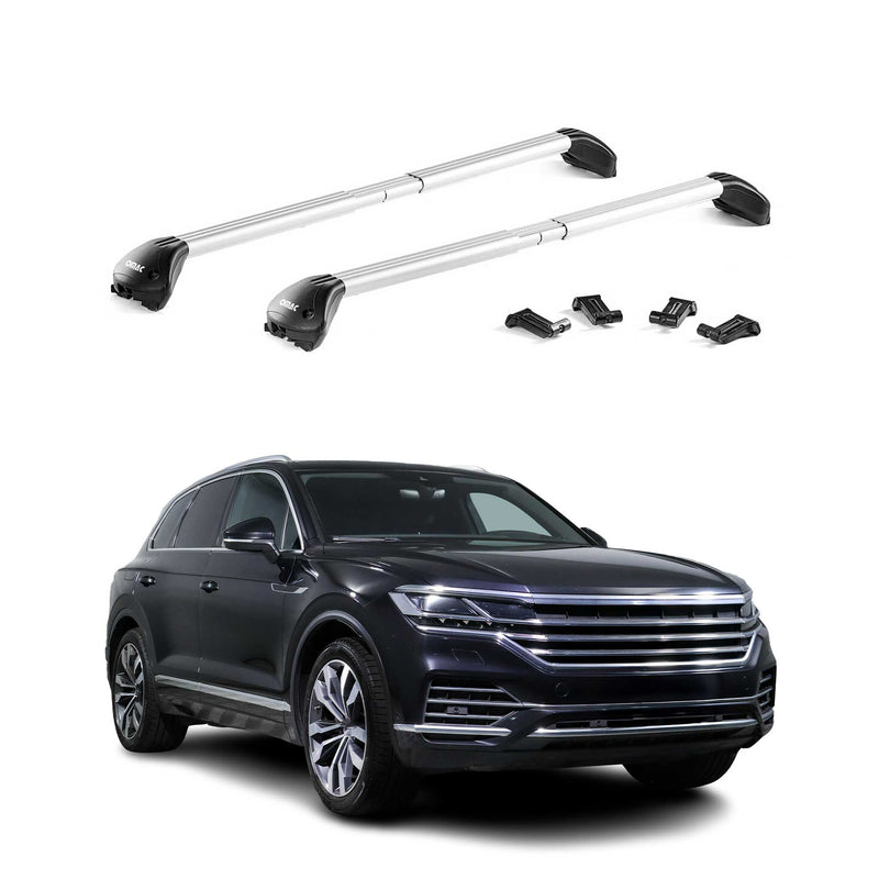 Barres de toit transversales pour VW Touareg CR7 2018-2025 Alu Gris 2x ABE