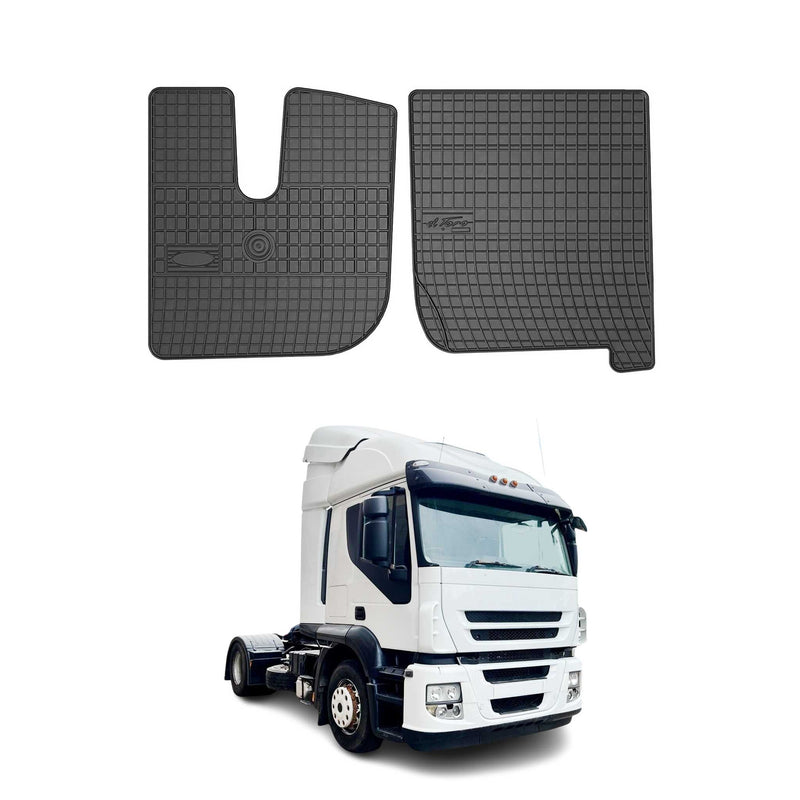 Tapis de Sol pour Iveco Stralis 2002-2019 Caoutchouc Noir
