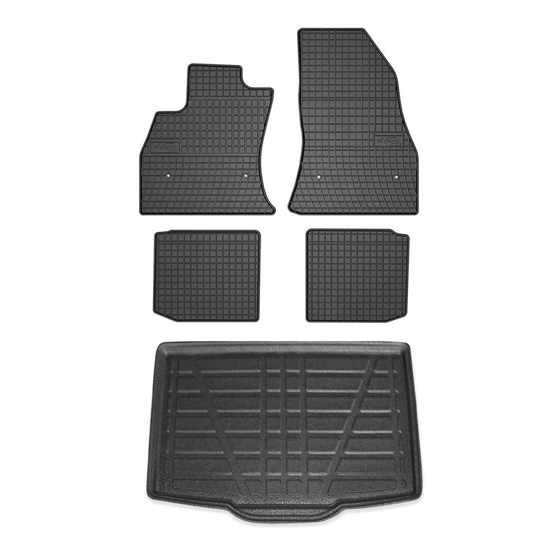 Kit Tapis de sol et coffre pour Fiat 500L 2012-2018 TPE Noir