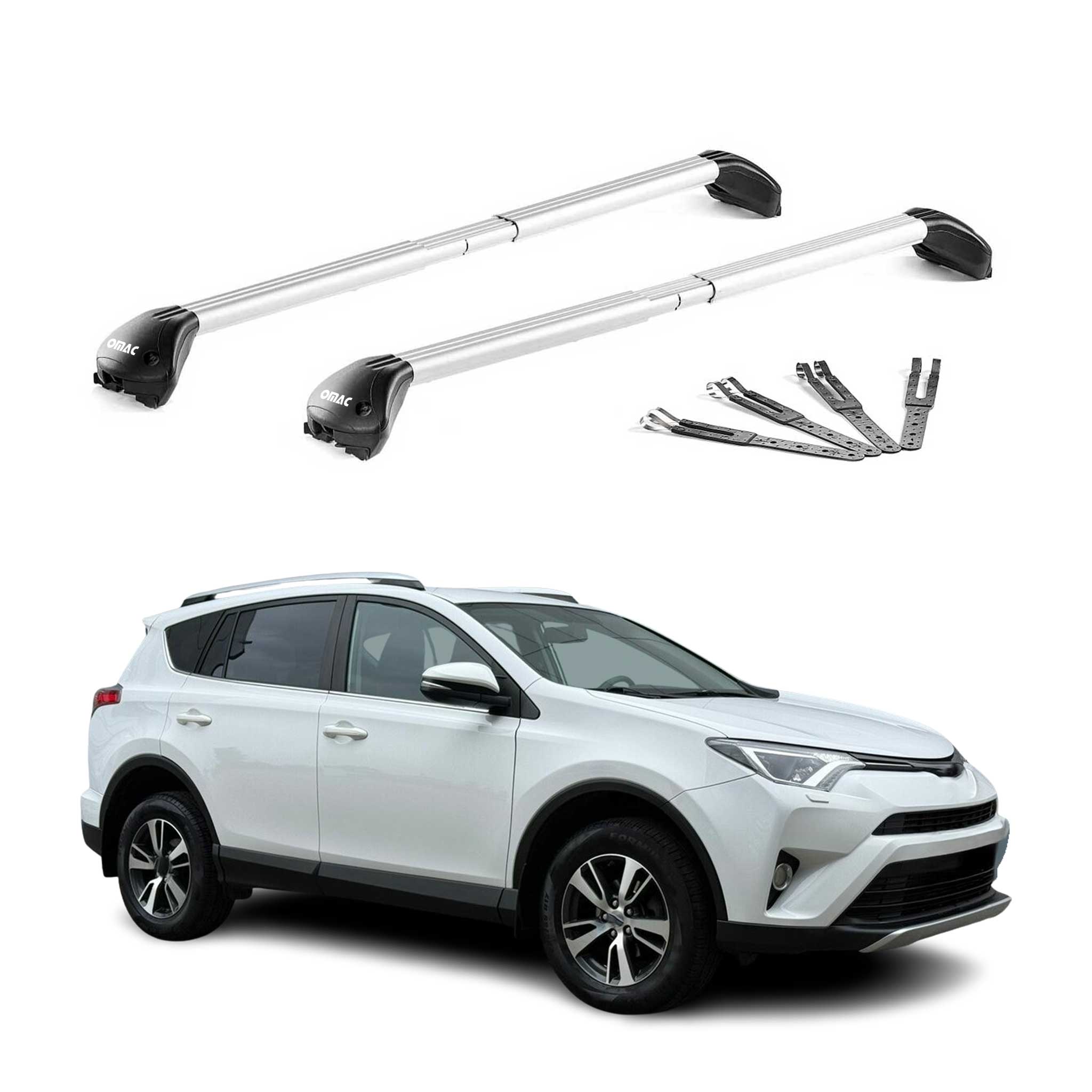 Barres de toit pour Toyota RAV4 IV 2013-2018 Aluminium Gris Argenté 2 pièces ABE