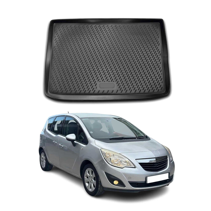 OMAC Tapis de coffre pour Opel Meriva B 2010-2017 sur mesure en caoutchouc Noir