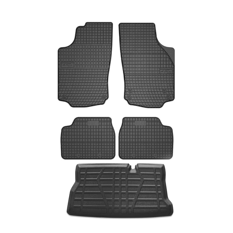 Kit Tapis de sol et coffre pour Opel Corsa C 2000-2006 HB TPE Noir