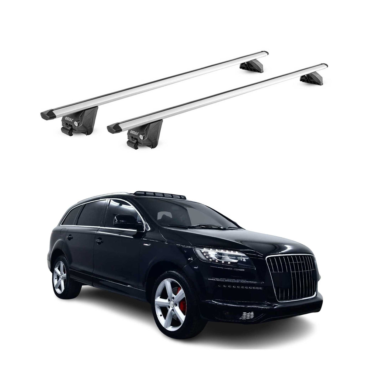 Barres de toit transversales pour Audi Q7 4L 2006-2015 Alu Gris Argenté 2x ABE