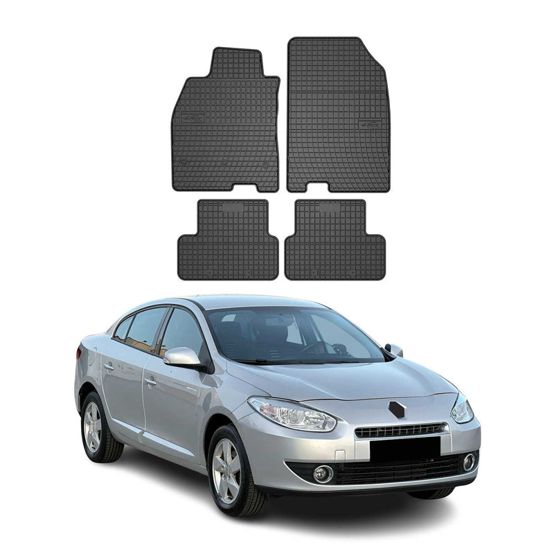 Tapis de Sol pour Renault Fluence 2009-2016 Caoutchouc Noir
