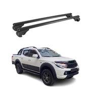 Barres de toit Transversales pour Fiat Fullback 2016-2019 TÜV Aluminium Noir 2x