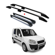 Kit Barres de toit pour Fiat Doblo I 2000-2010 L1 Empattement Court Alu Noir 4x