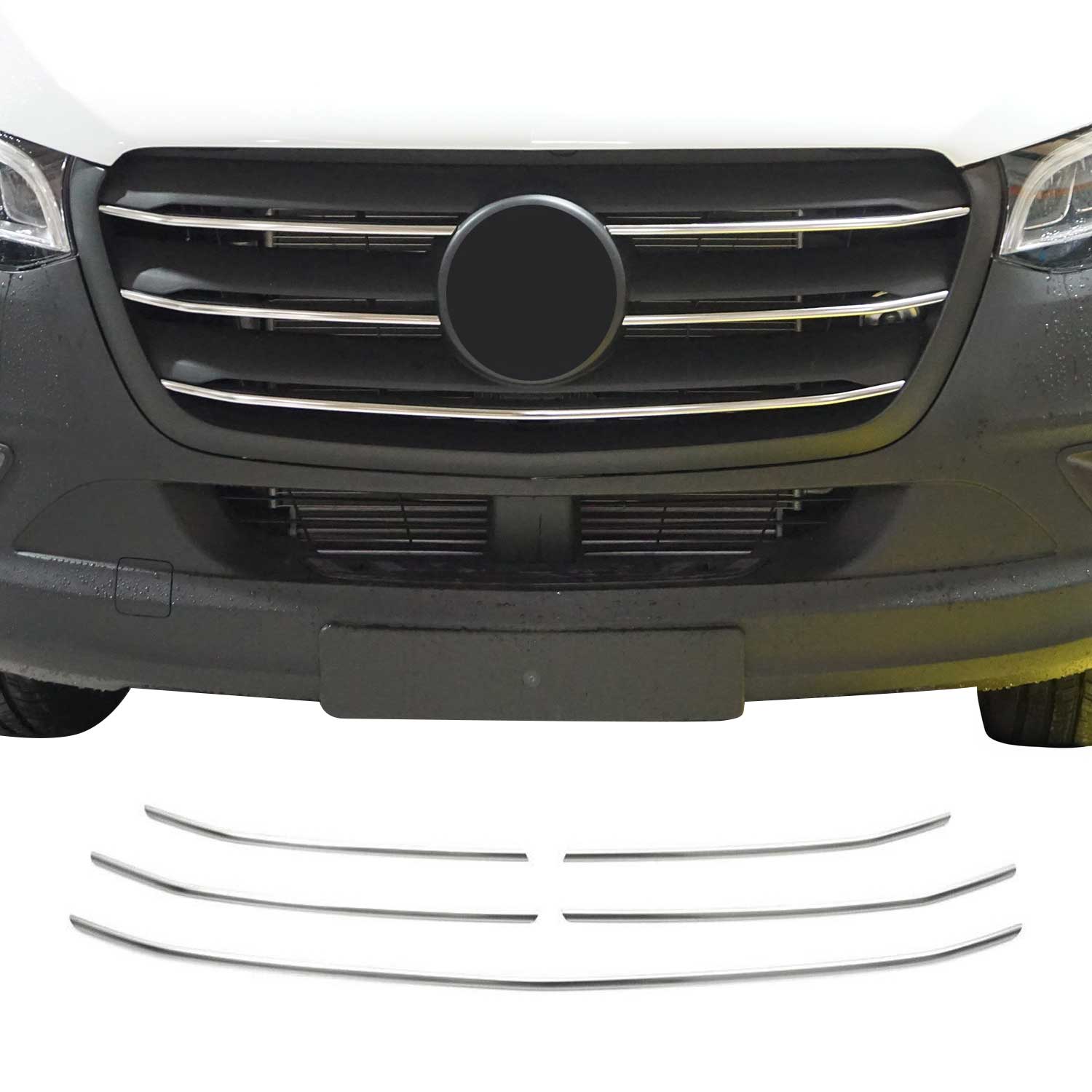 Moulure de Grille de Calandre pour Mercedes Sprinter 2018-2026 Chromé Brossé 5x
