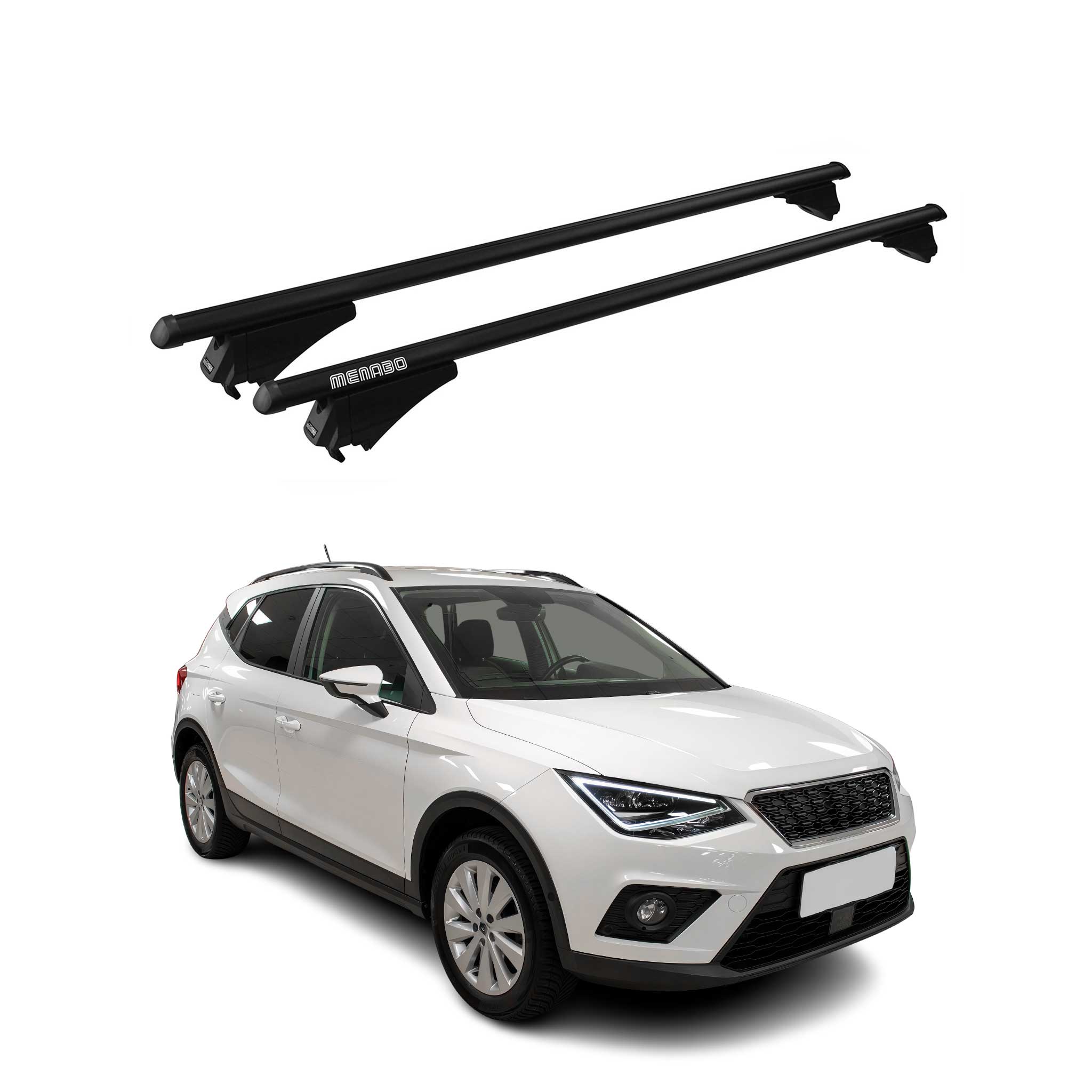 Tiger Barres de toit transversales pour Seat Arona 2017-2026 Noir