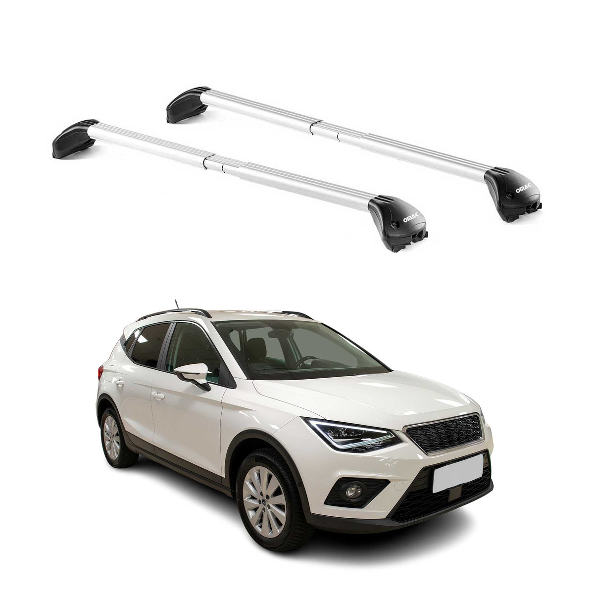 Barres de toit pour Seat Arona KJ7 2017-2026 5P Gris Argenté 2 pièces ABE