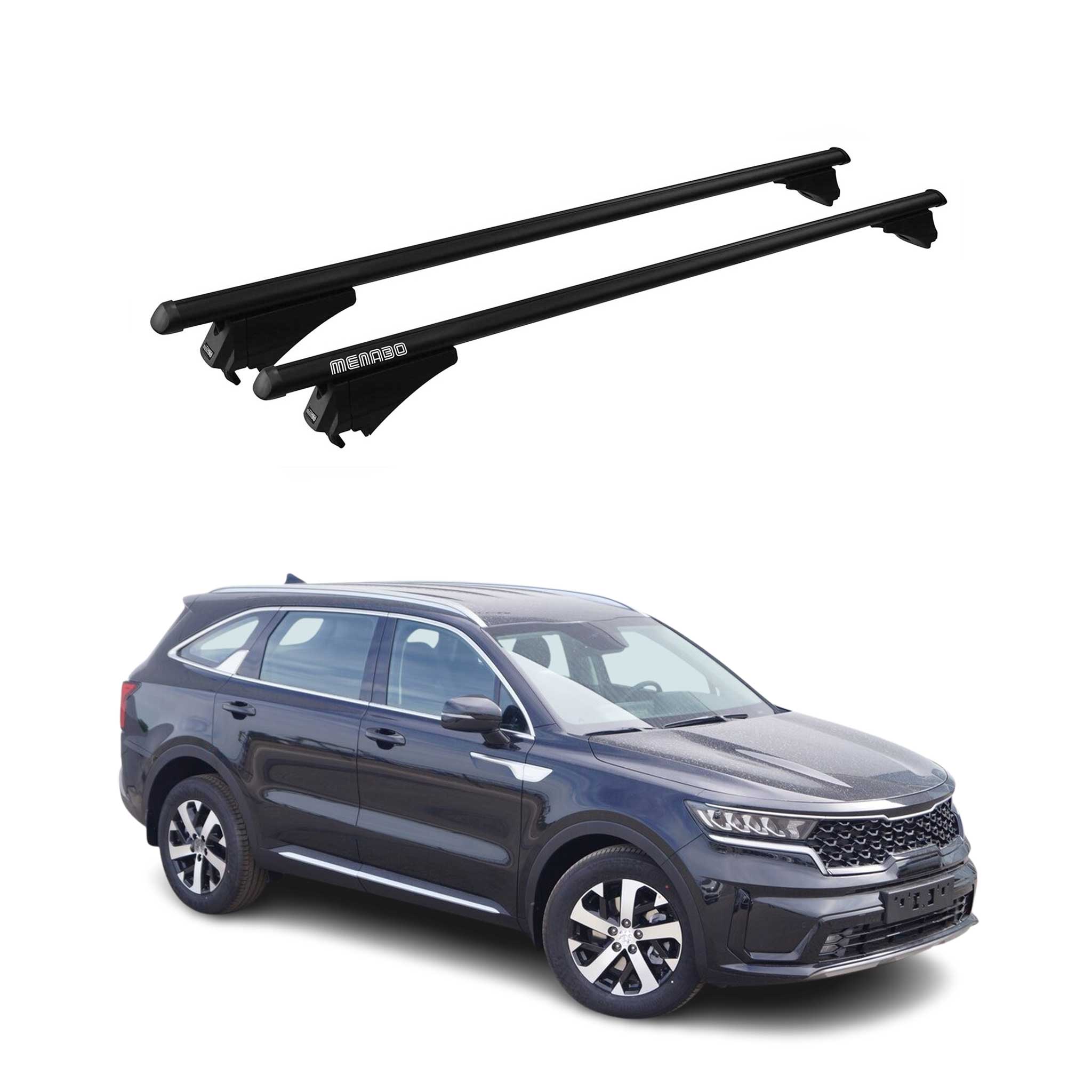 Tiger Barres de toit transversales pour Kia Sorento 2021-2026 Noir
