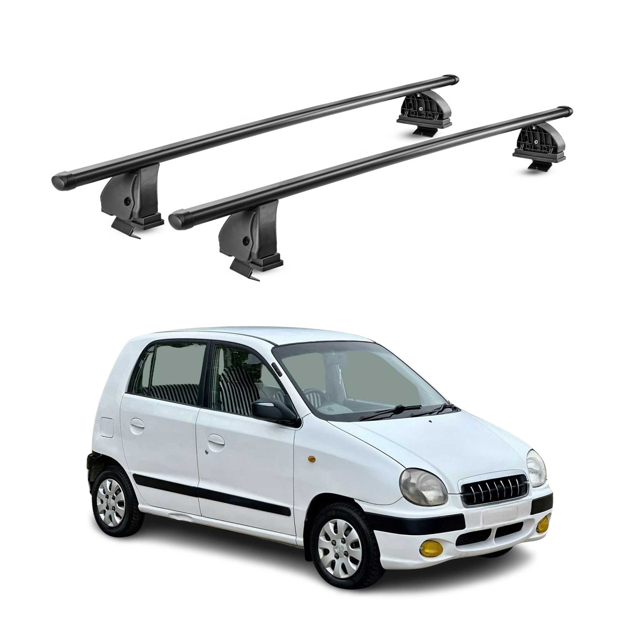 Barres de toit transversales acier pour Hyundai Atos Prime 1999-2007 TÜV Noir 2x
