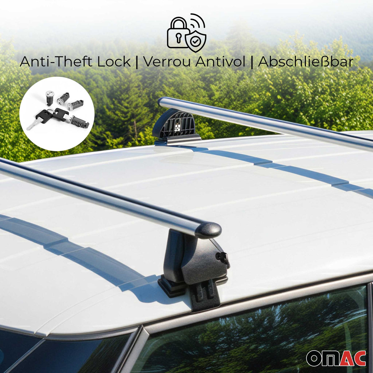 Barres de toit transversales Alu pour DR 3 2018-2026 TÜV 75 kg Gris 2Pcs
