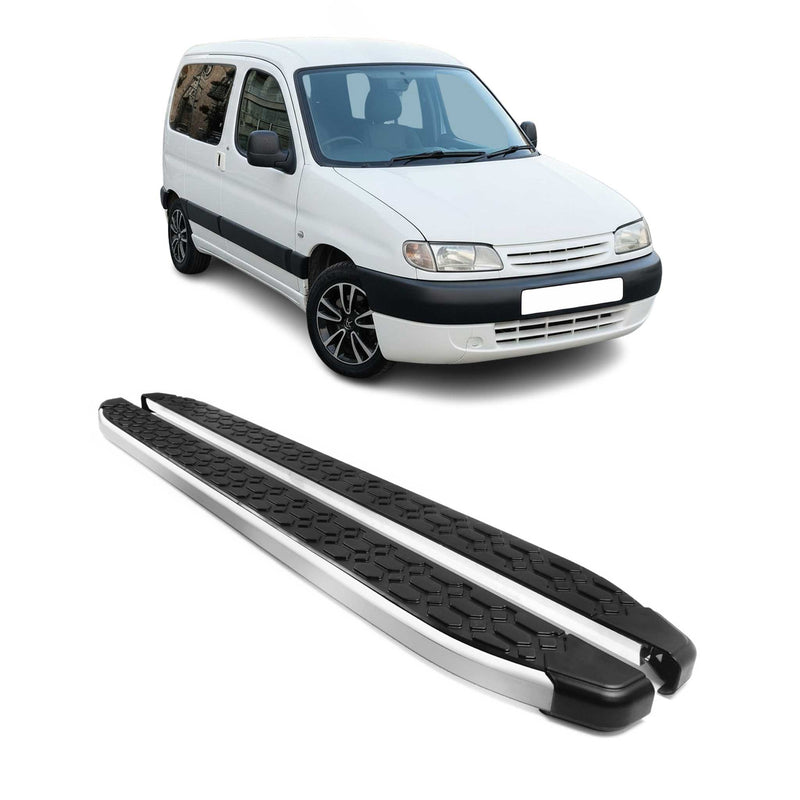Marchepieds Latéraux pour Citroen Berlingo 1996-2008 L1 Gris Noir Aluminium 2Pcs