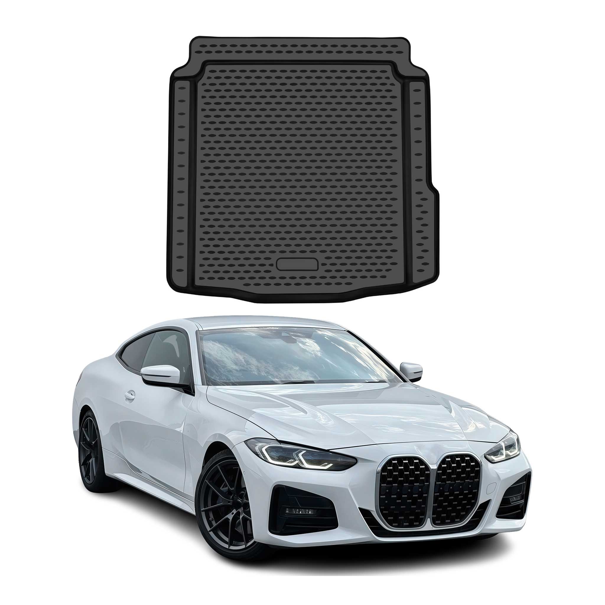 OMAC Tapis de coffre pour BMW Serie 4 G22 G23 Coupé 2020-26 caoutchouc TPE Noir