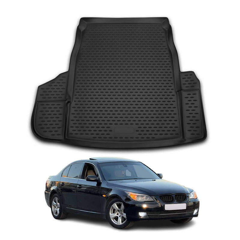 OMAC Tapis de coffre pour BMW Série 5 E60 / M5 Berline 2002-2010 caoutchouc Noir