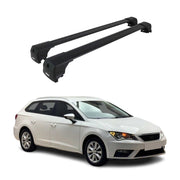 Barres De Toit Transversales pour Seat Leon III Kombi 2014-2020 FL Alu Noir 2Pcs
