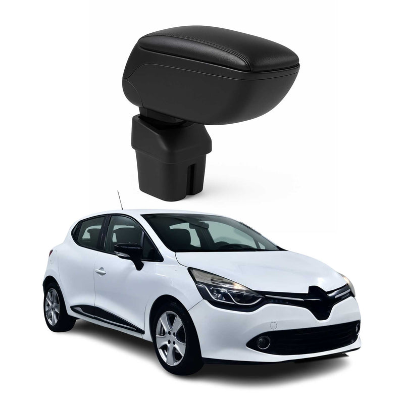 Accoudoir central Pour Renault Clio 2012-2018 Simili-cuir Noir Coulissant