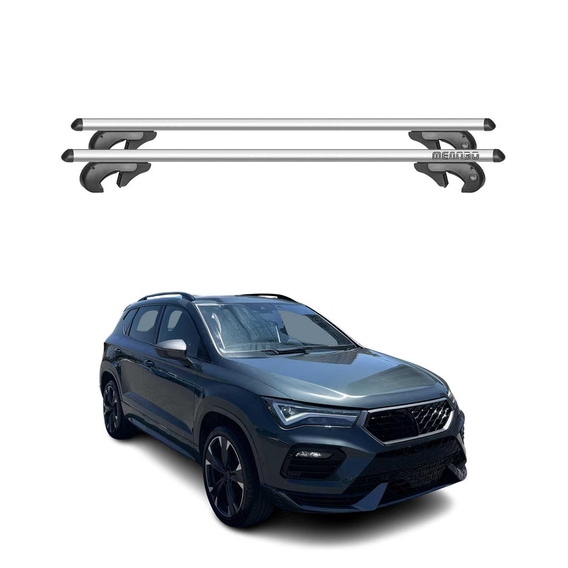 Barres de toit transversales pour Cupra Ateca 2018-2025 90kg Alu Gris 2tlg