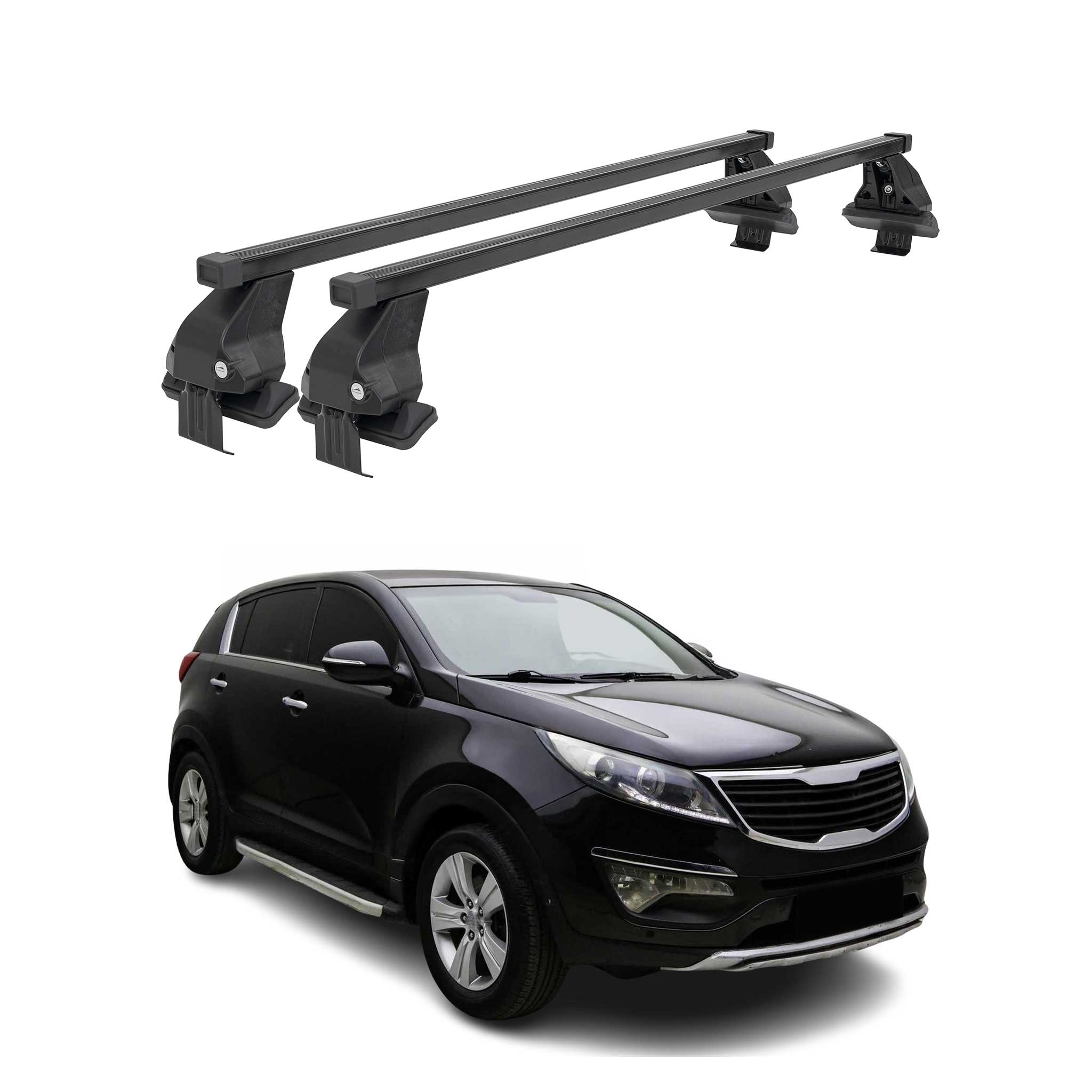 Barres Transversales Menabo pour Kia Sportage 2010-2013 Noir