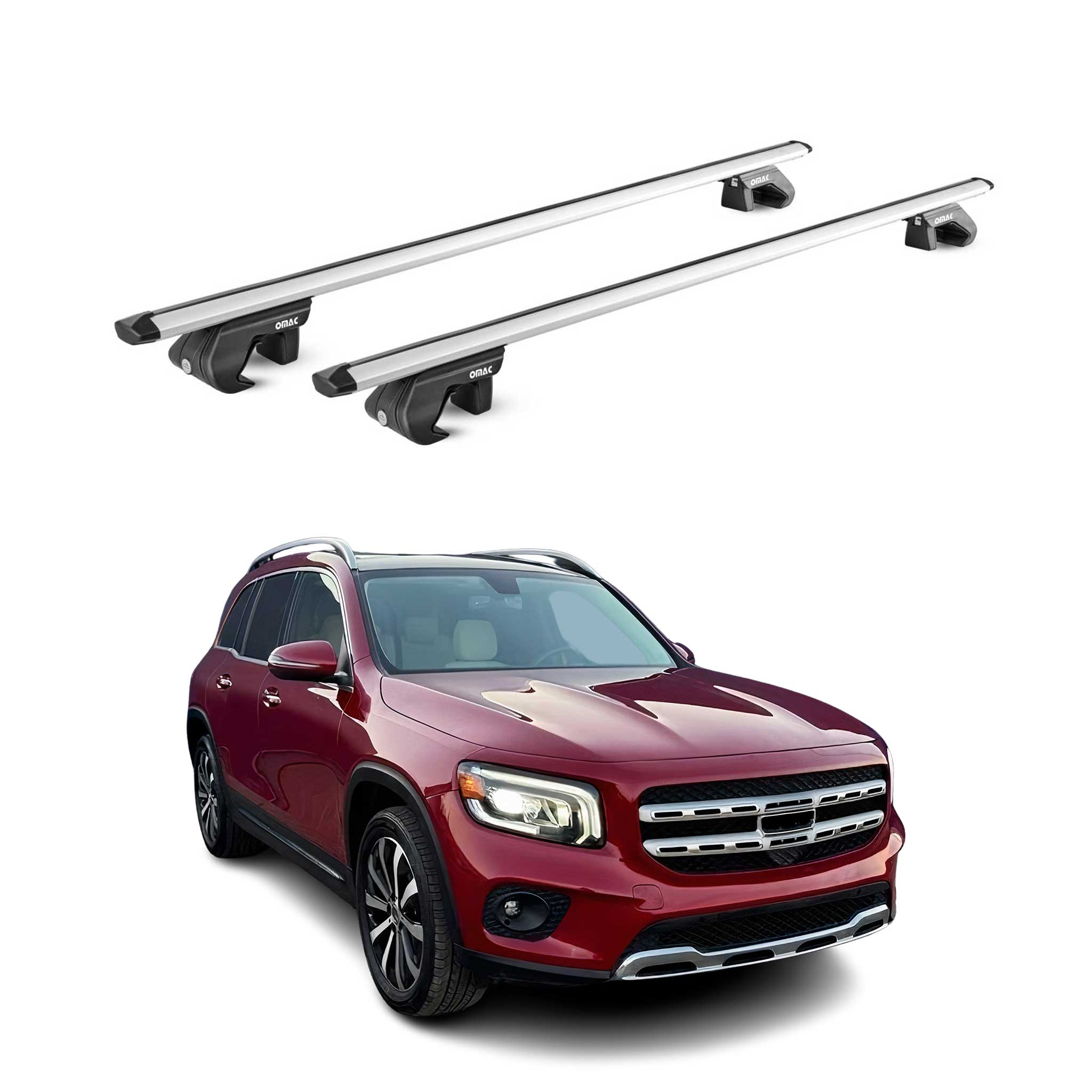 Barres de toit transversales pour Mercedes GLB X247 2020-2026 5P Alu Gris 2x ABE