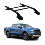 KIT Barres de toit pour Ford Ranger T6 2012-2022 DoubleCab Aluminium Noir