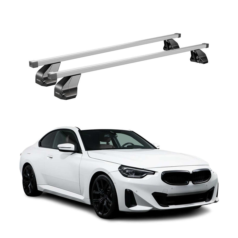 Barres transversales Menabo pour BMW Série 2 G42 G87 Coupé 2021-2025 Acier Gris