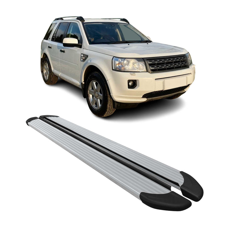 Marchepieds Latéraux pour Land Rover Freelander 2006-2014 Aluminium Argent 2Pcs