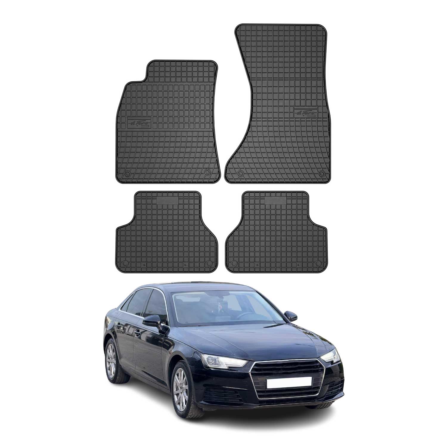 OMAC Tapis de sol pour Audi A4 B9 Berline Break Allroad 16-25 Noir en caoutchouc