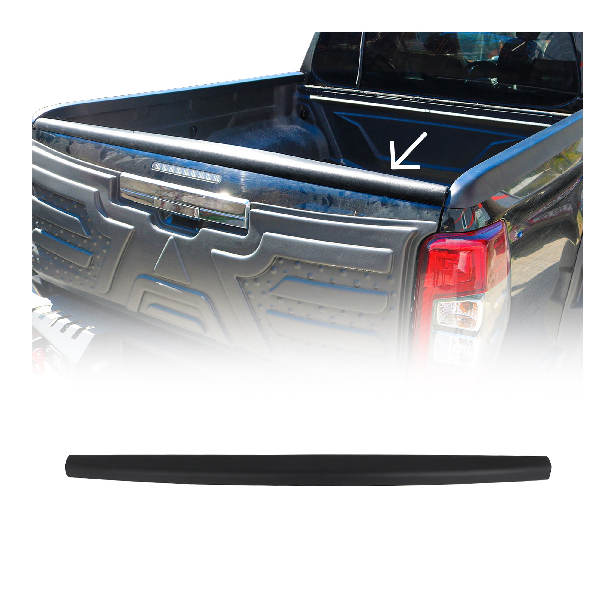 Cache-Rail pour Isuzu D-max 2019-2026 (Hayon) - 1 Pièce noir