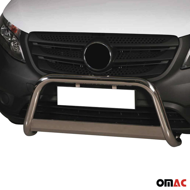 Pare-buffle Avant pour Mercedes Vito 2015-2019 63 mm en Acier Gris