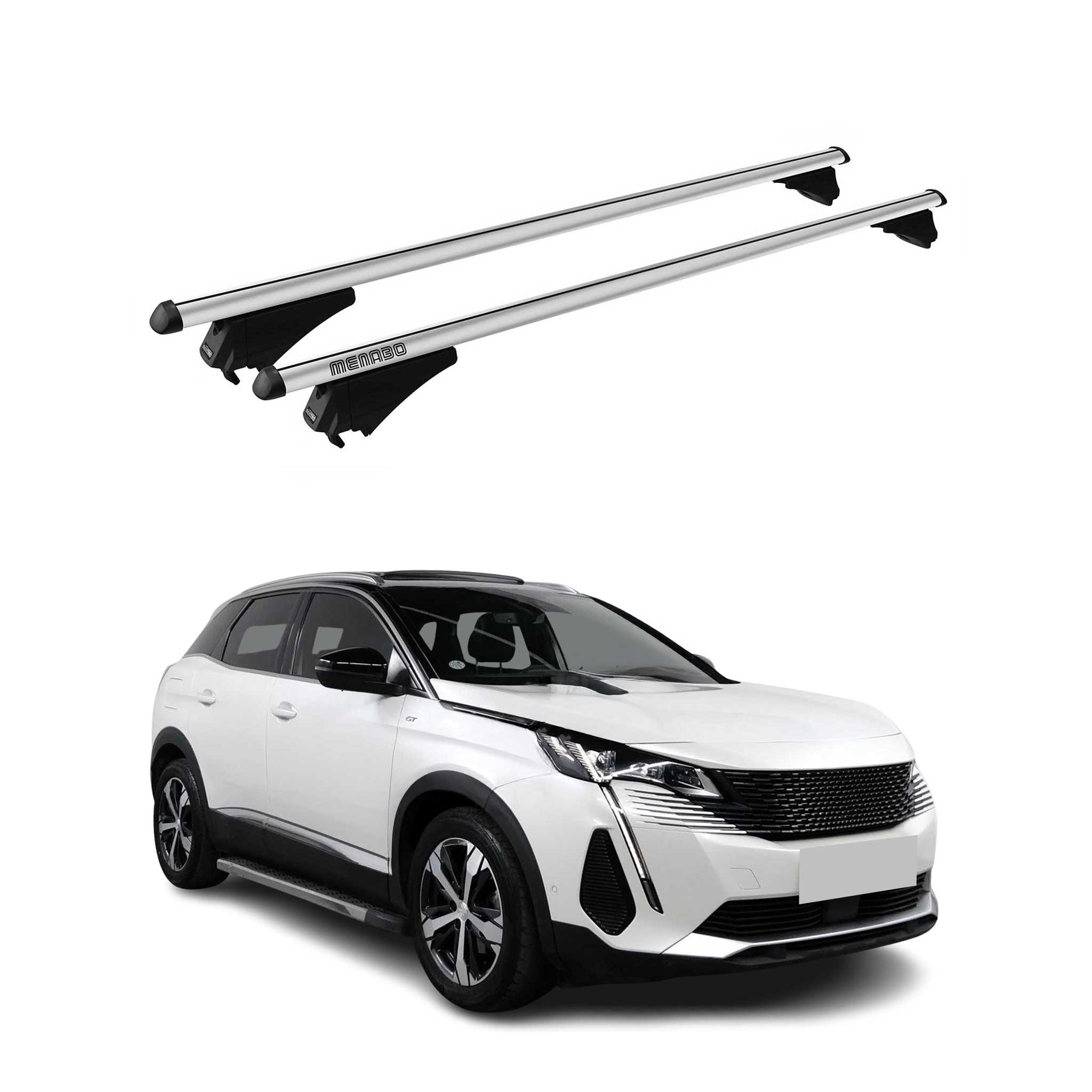 Tiger Barres de toit transversales pour Peugeot 3008 2021-2024 Gris